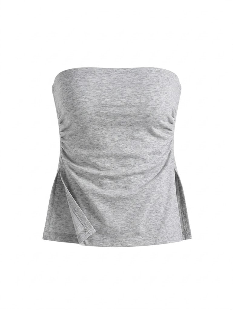 TUBE TOP CON ABERTURAS GRIS JASPE