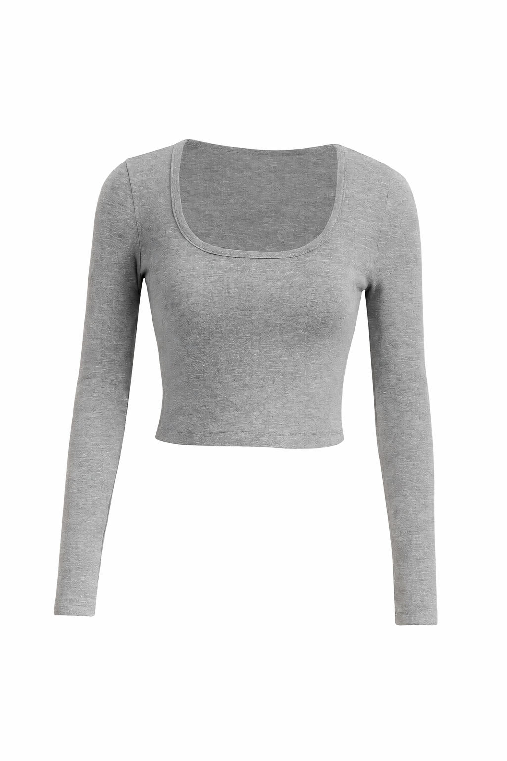 CROP TOP DE MANGA LARGA GRIS
